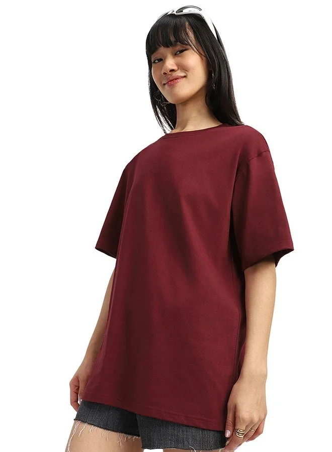 جونبيري تيشيرت قطن بيور جوني بيري نسائي كبير الحجم بني